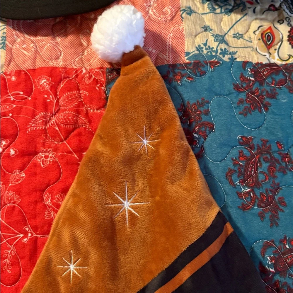 Texas Longhorns Holiday Santa Hat - Brown and White